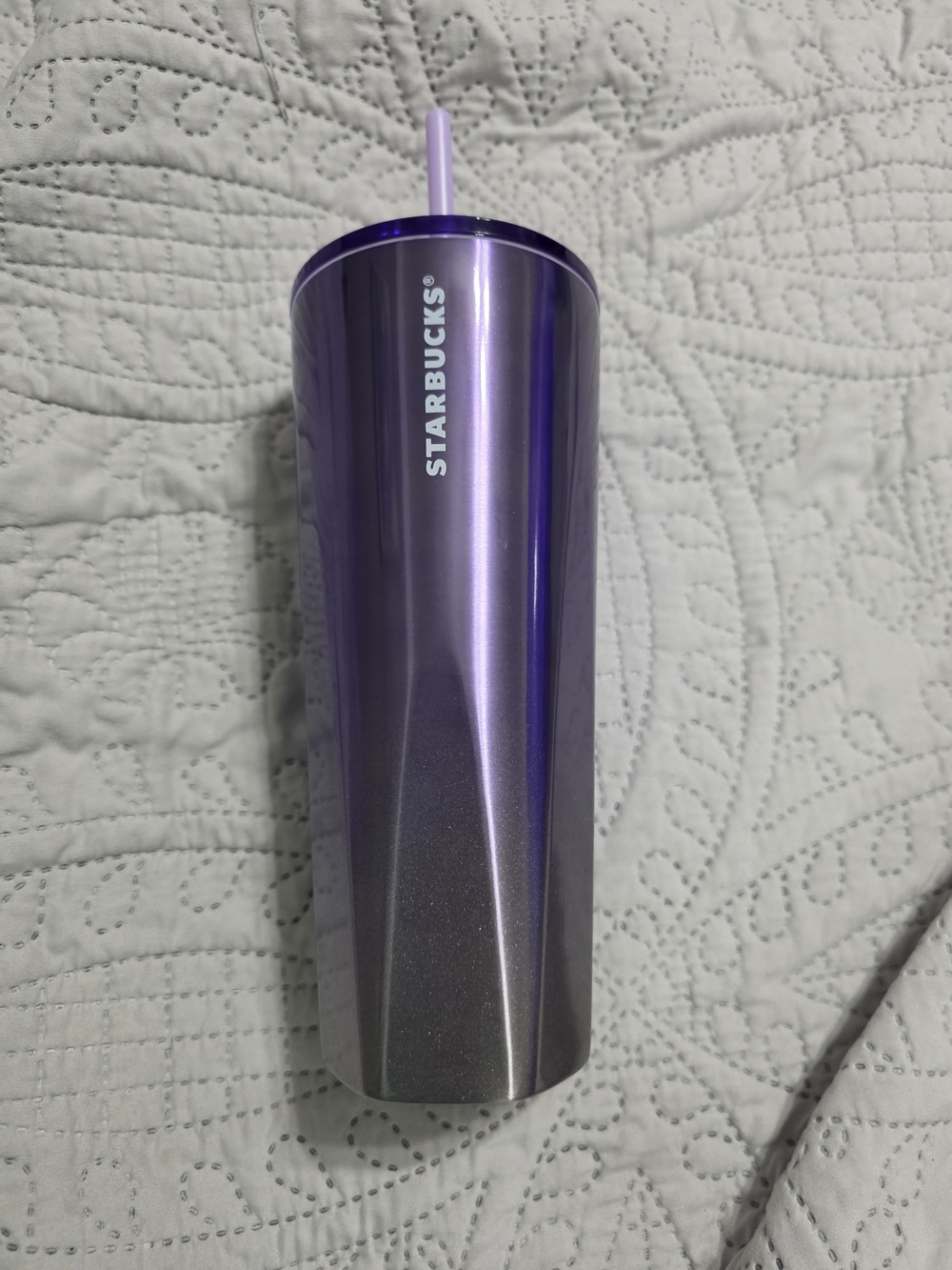 STARBUCKS Purple Stainless Tumbler with Straw